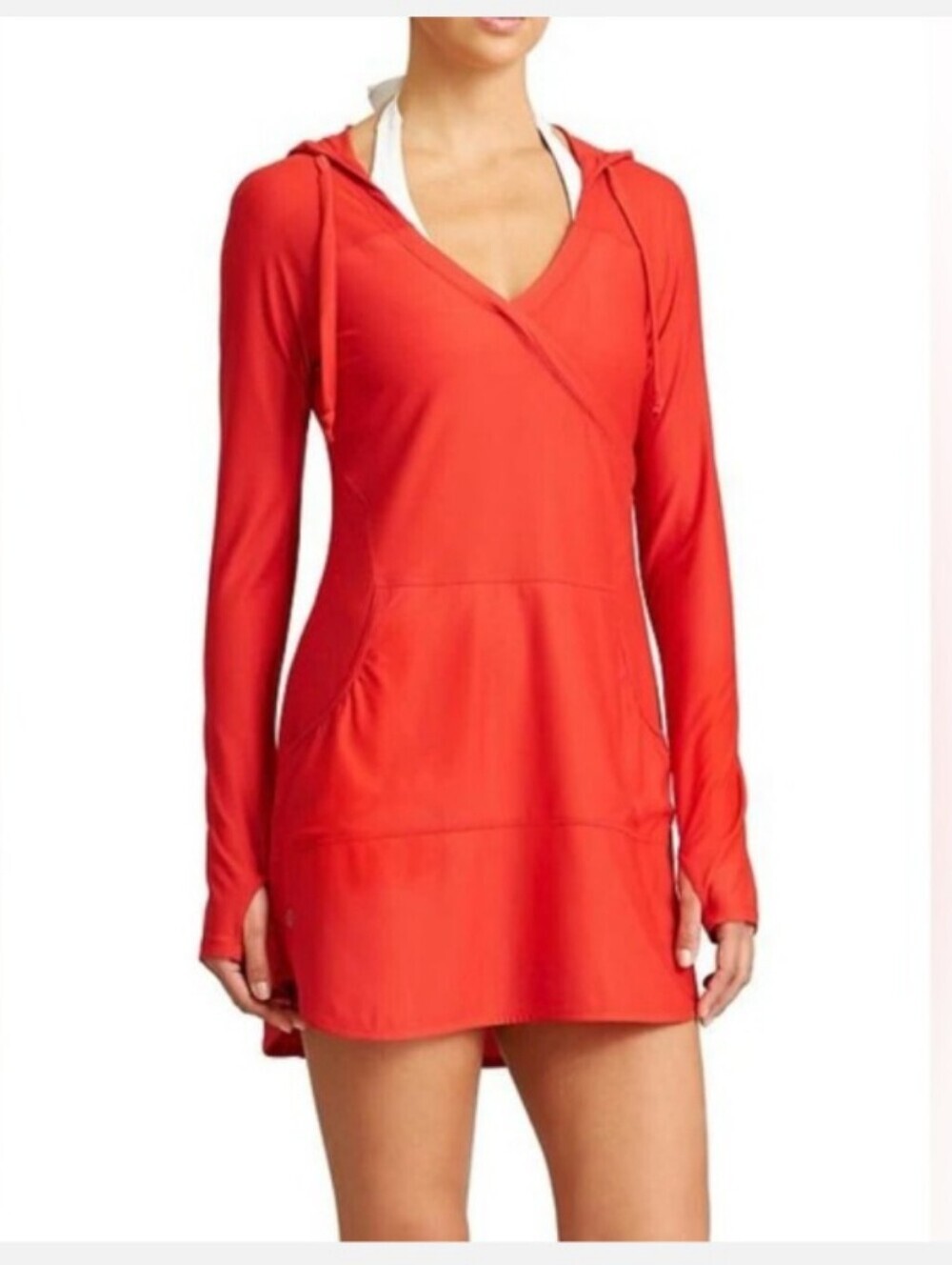 Athleta Wick It Wader hoodie swim coverup size Large EUC